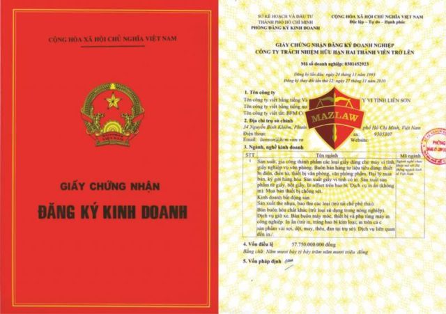 giấy đăng ký kinh doanh